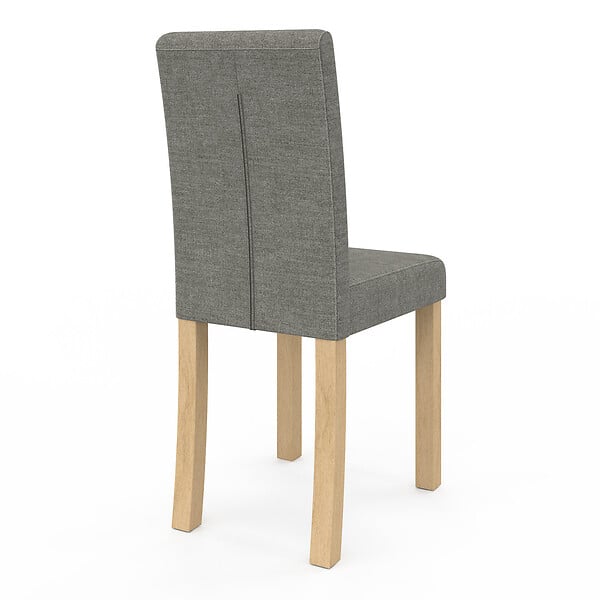 ID MARKET - Lot de 4 chaises POLGA capitonnées grises pour salle à manger - large