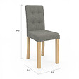 ID MARKET - Lot de 4 chaises POLGA capitonnées grises pour salle à manger - vignette