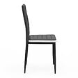 ID MARKET - Lot de 4 chaises ROMANE noires bandeau blanc pour salle à manger - vignette