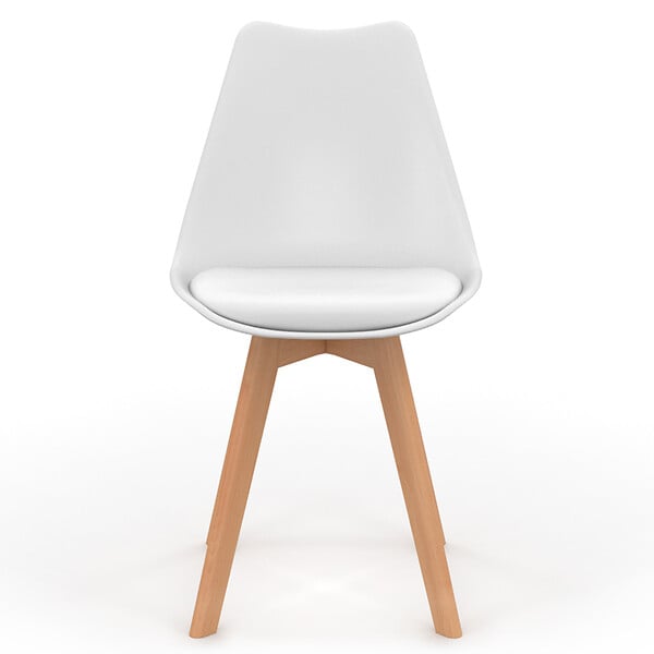 ID MARKET - Lot de 4 chaises scandinaves SARA blanches pour salle à manger - large