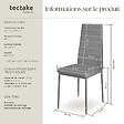 TECTAKE - Lot de 8 chaises avec strass Rembourrées en cuir synthétique  gris - vignette