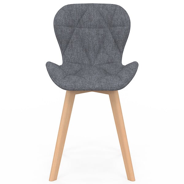 ID MARKET - Lot de 6 chaises ROBINE en tissu gris foncé pour salle à manger - large
