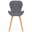 ID MARKET - Lot de 6 chaises ROBINE en tissu gris foncé pour salle à manger - vignette