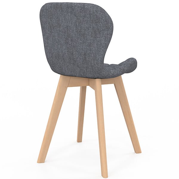 ID MARKET - Lot de 6 chaises ROBINE en tissu gris foncé pour salle à manger - large