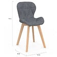 ID MARKET - Lot de 6 chaises ROBINE en tissu gris foncé pour salle à manger - vignette