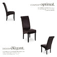 TECTAKE - Ensemble 4 chaises de salle à manger revêtement aspect cuir marron - vignette