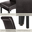 TECTAKE - Ensemble 4 chaises de salle à manger revêtement aspect cuir marron - vignette
