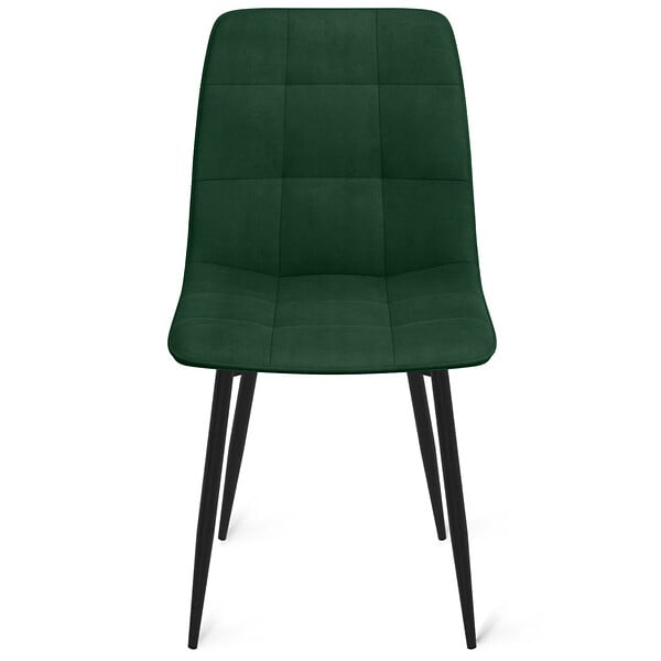 ID MARKET - Lot de 6 chaises MILA en velours mix color vert x2, gris foncé x2, gris clair, jaune - large