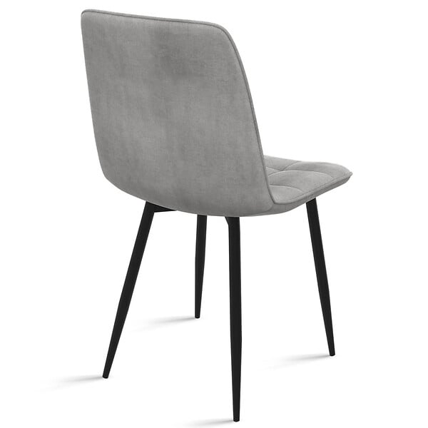 ID MARKET - Lot de 6 chaises MILA en velours mix color vert x2, gris foncé x2, gris clair, jaune - large