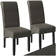 TECTAKE - Ensemble de 2 chaises de salle à manger aspect cuir gris marbré - vignette