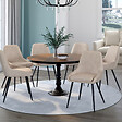 ID MARKET - Lot de 6 chaises THALYA en velours taupe avec accoudoirs - vignette