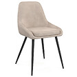 ID MARKET - Lot de 6 chaises THALYA en velours taupe avec accoudoirs - vignette