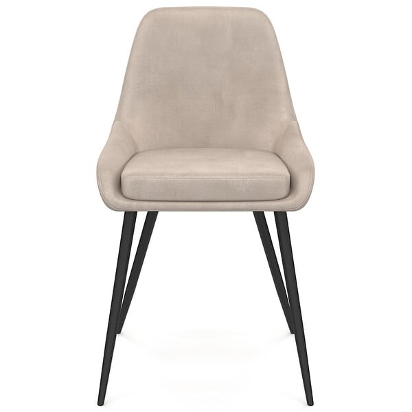 ID MARKET - Lot de 6 chaises THALYA en velours taupe avec accoudoirs - large