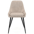 ID MARKET - Lot de 6 chaises THALYA en velours taupe avec accoudoirs - vignette