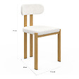ID MARKET - Lot de 4 chaises ESMA en métal effet bois et tissu bouclette pour salle à manger - vignette