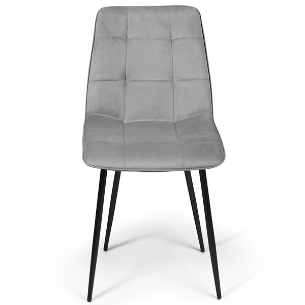 ID MARKET - Lot de 6 chaises MILA en velours mix color bleu x2, gris foncé x2, gris clair, jaune - large