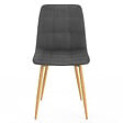 ID MARKET - Lot de 6 chaises MILA en velours gris foncé pied effet bois pour salle à manger - vignette