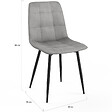 ID MARKET - Lot de 6 chaises MILA en velours gris foncé, gris clair, beige, noir et patchworks noir, gris et blanc x2 pour salle à manger - vignette