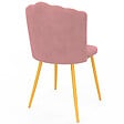 ID MARKET - Lot de 2 chaises coquillage ADELLA rose en velours pieds dorés - vignette