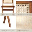 TECTAKE - Lot 4 chaises en bois avec cannage viennois design boho chêne foncé - vignette