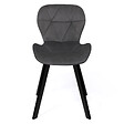 ID MARKET - Lot de 4 chaises ROBINE en velours gris foncé pieds noirs - vignette