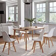 ID MARKET - Lot de 6 chaises scandinaves SARA blanches pour salle à manger - vignette