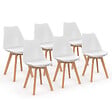 ID MARKET - Lot de 6 chaises scandinaves SARA blanches pour salle à manger - vignette