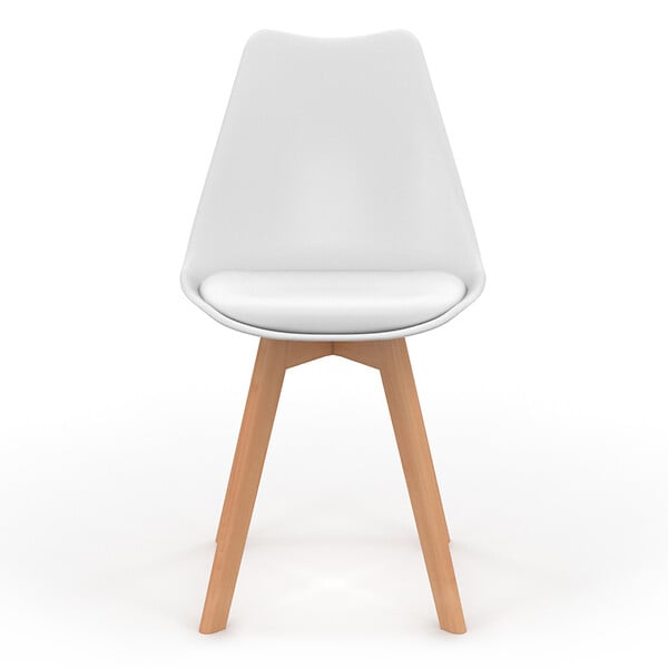 ID MARKET - Lot de 6 chaises scandinaves SARA blanches pour salle à manger - large