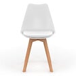 ID MARKET - Lot de 6 chaises scandinaves SARA blanches pour salle à manger - vignette