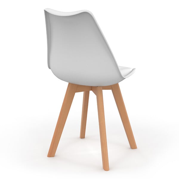 ID MARKET - Lot de 6 chaises scandinaves SARA blanches pour salle à manger - large