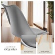 TECTAKE - Lot 2 chaises salle à manger style scandinave forme ergonomique gris - vignette