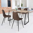 ID MARKET - Lot de 4 chaises vintage DALI marron pour salle à manger - vignette
