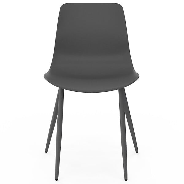 ID MARKET - Lot de 6 chaises KIARA mix color gris foncé x2, terracotta x2, beige x2 avec pieds en métal - large
