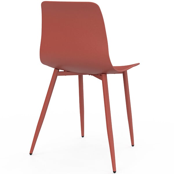 ID MARKET - Lot de 6 chaises KIARA mix color gris foncé x2, terracotta x2, beige x2 avec pieds en métal - large