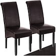 TECTAKE - Ensemble 2 chaises salle à manger aspect cuir ergonomique cappuccino - vignette