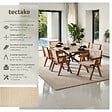TECTAKE - Lot 4 chaises de salle à manger cannage viennois boho chêne foncé - vignette