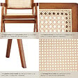 TECTAKE - Lot 4 chaises de salle à manger cannage viennois boho chêne foncé - vignette