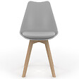 ID MARKET - Lot de 6 chaises scandinaves SARA mix color gris foncé x3 et gris clair x3 - vignette