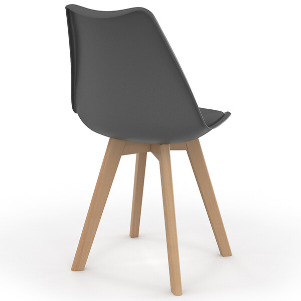 ID MARKET - Lot de 6 chaises scandinaves SARA mix color gris foncé x3 et gris clair x3 - large