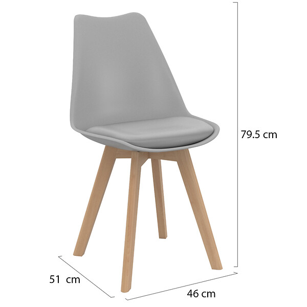 ID MARKET - Lot de 6 chaises scandinaves SARA mix color gris foncé x3 et gris clair x3 - large