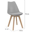 ID MARKET - Lot de 6 chaises scandinaves SARA mix color gris foncé x3 et gris clair x3 - vignette