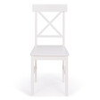 ID MARKET - Lot de 4 chaises de cuisine avec croisillons SUZANNE bois blanc - vignette