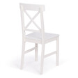 ID MARKET - Lot de 4 chaises de cuisine avec croisillons SUZANNE bois blanc - vignette