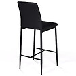 ID MARKET - Lot de 4 tabourets ROMANE en PVC noir design contemporain chaises de bar rembourrées - vignette