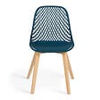 ID MARKET - Lot de 4 chaises MANDY bleu canard pour salle à manger - vignette