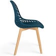 ID MARKET - Lot de 4 chaises MANDY bleu canard pour salle à manger - vignette