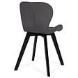 ID MARKET - Lot de 6 chaises ROBINE en velours gris foncé pieds noirs - vignette