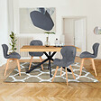 ID MARKET - Lot de 4 chaises ROBINE en tissu gris foncé pour salle à manger - vignette