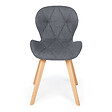 ID MARKET - Lot de 4 chaises ROBINE en tissu gris foncé pour salle à manger - vignette