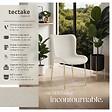 TECTAKE - 6 chaises rembourrées en velours forme ergonomique blanc/doré - vignette